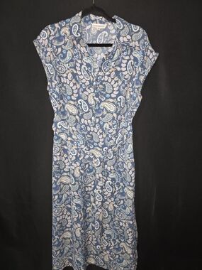 Lucky Brand Blue Paisley Midi Dress